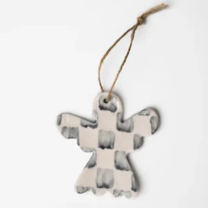 Adorno de Navidad MacLé - Angelitos de Porcelana ajedrezados